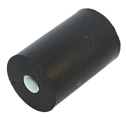 Seitenrolle aus schwarzem Gummi mit Buchse