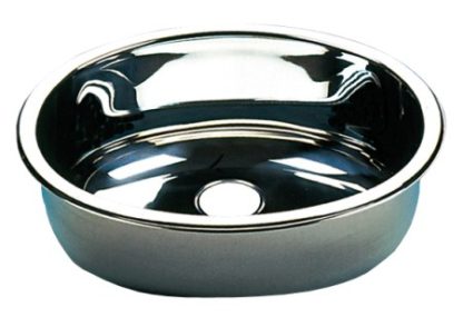 Handwaschbecken Edelstahl oval 355x220mm, BK13135