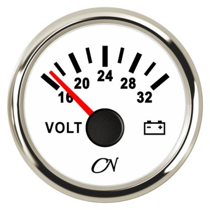 CN-Instrument Voltmeter 24V            weiß/chrom, CN0524W
