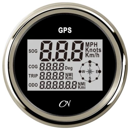 GPS Tacho digital + Kompass schwwarz/chrom, CN0885SC