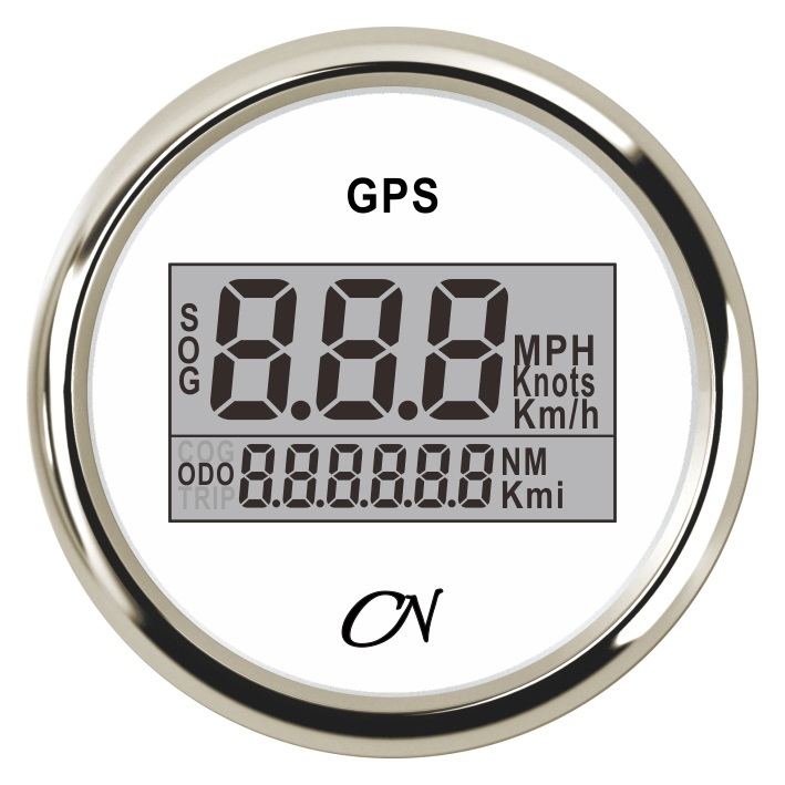 CN-Instrument GPS-Tacho Digital weiß/chrom, CN08W
