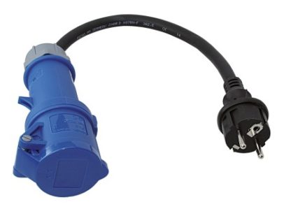 Adapterkabel 3m   Schuko-STECKER >CEE-Kupplung, EC38