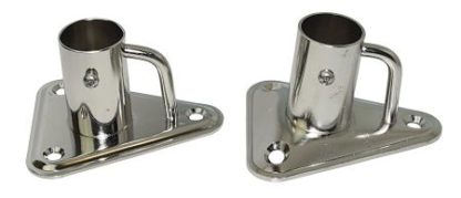 Relingfuß Edelstahl 6°-Winkel f.25mm durchgebolzt, EK21806A
