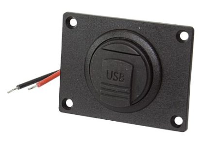 USB Doppel-Steckdose mit Deckel + Montageplatte, QG02421