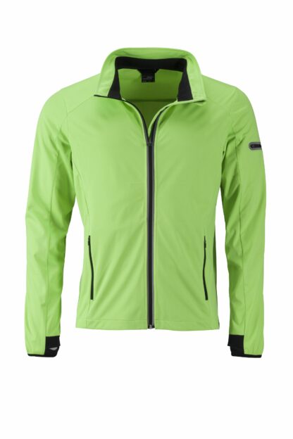 Men's Sports Softshell Jacket - schwarz/grün/neon (bright-green/black)