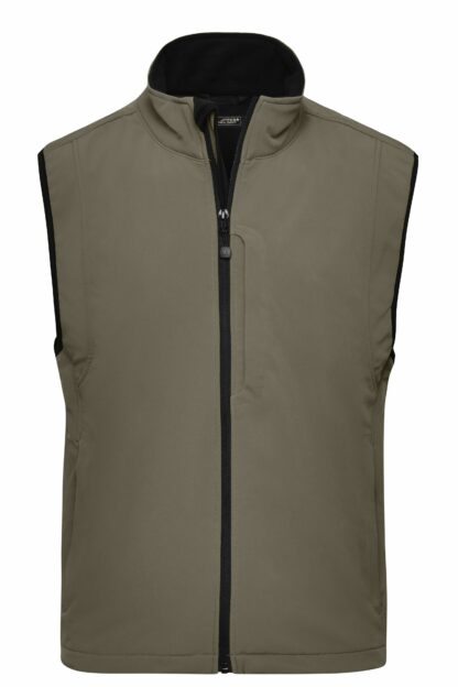 Men's Softshell Vest - braun/grün/oliv (olive)