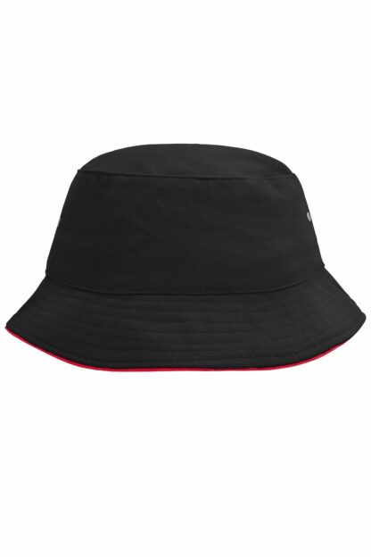 Fischerhut MB012 Fisherman Piping Hat - schwarz/rot (black/red)