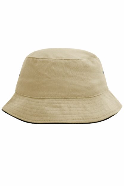 Fischerhut MB012 Fisherman Piping Hat - schwarz/braun (khaki/black)