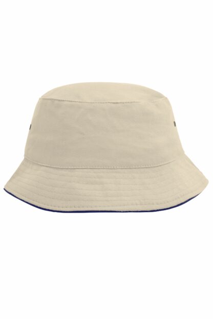 Fischerhut MB012 Fisherman Piping Hat - blau/braun (natural/navy)