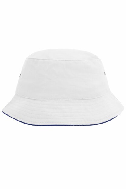 Fischerhut MB012 Fisherman Piping Hat - weiß/blau (white/navy)