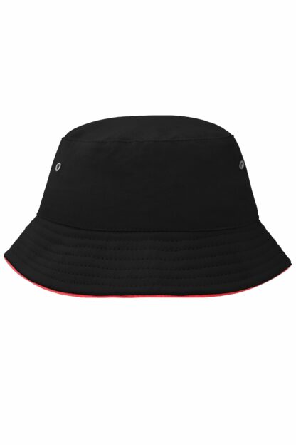 Fischerhut MB012 Fisherman Piping Hat for Kids - schwarz/rot (black/red)