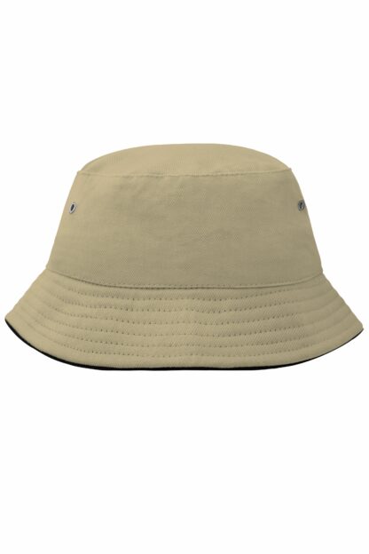 Fischerhut MB012 Fisherman Piping Hat for Kids - schwarz/braun (khaki/black)