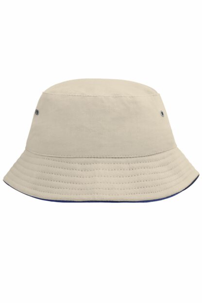 Fischerhut MB012 Fisherman Piping Hat for Kids - blau/braun (natural/navy)
