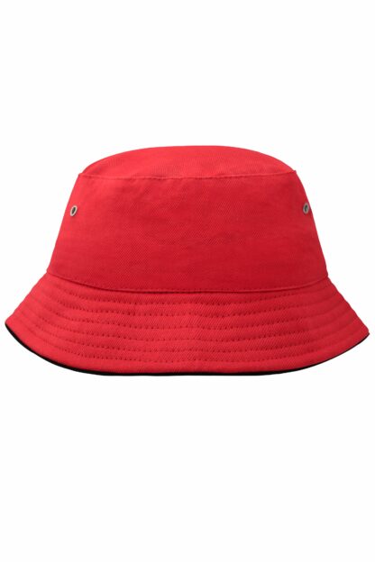 Fischerhut MB012 Fisherman Piping Hat for Kids - schwarz/rot (red/black)