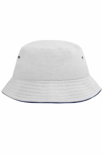 Fischerhut MB012 Fisherman Piping Hat for Kids - weiß/blau (white/navy)