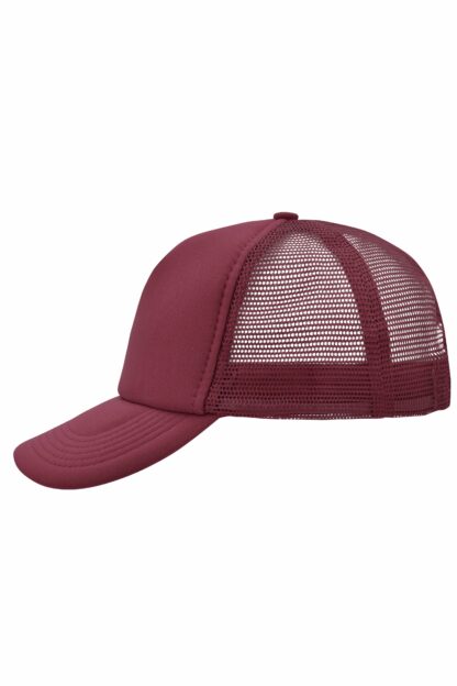 Kappe 5 Panel Polyester Mesh Cap - rot/weinrot (burgundy) MB070