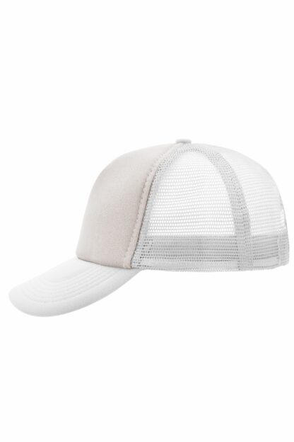 Kappe 5 Panel Polyester Mesh Cap - grau/weiß (light-grey/white) MB070