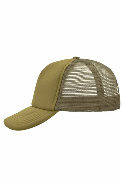 Kappe 5 Panel Polyester Mesh Cap - braun/grün/oliv (olive) MB070
