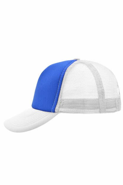 Kappe5 Panel Polyester Mesh Cap - weiß/blau (royal/white) MB070