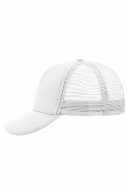 Kappe 5 Panel Polyester Mesh Cap - weiß (white) MB070