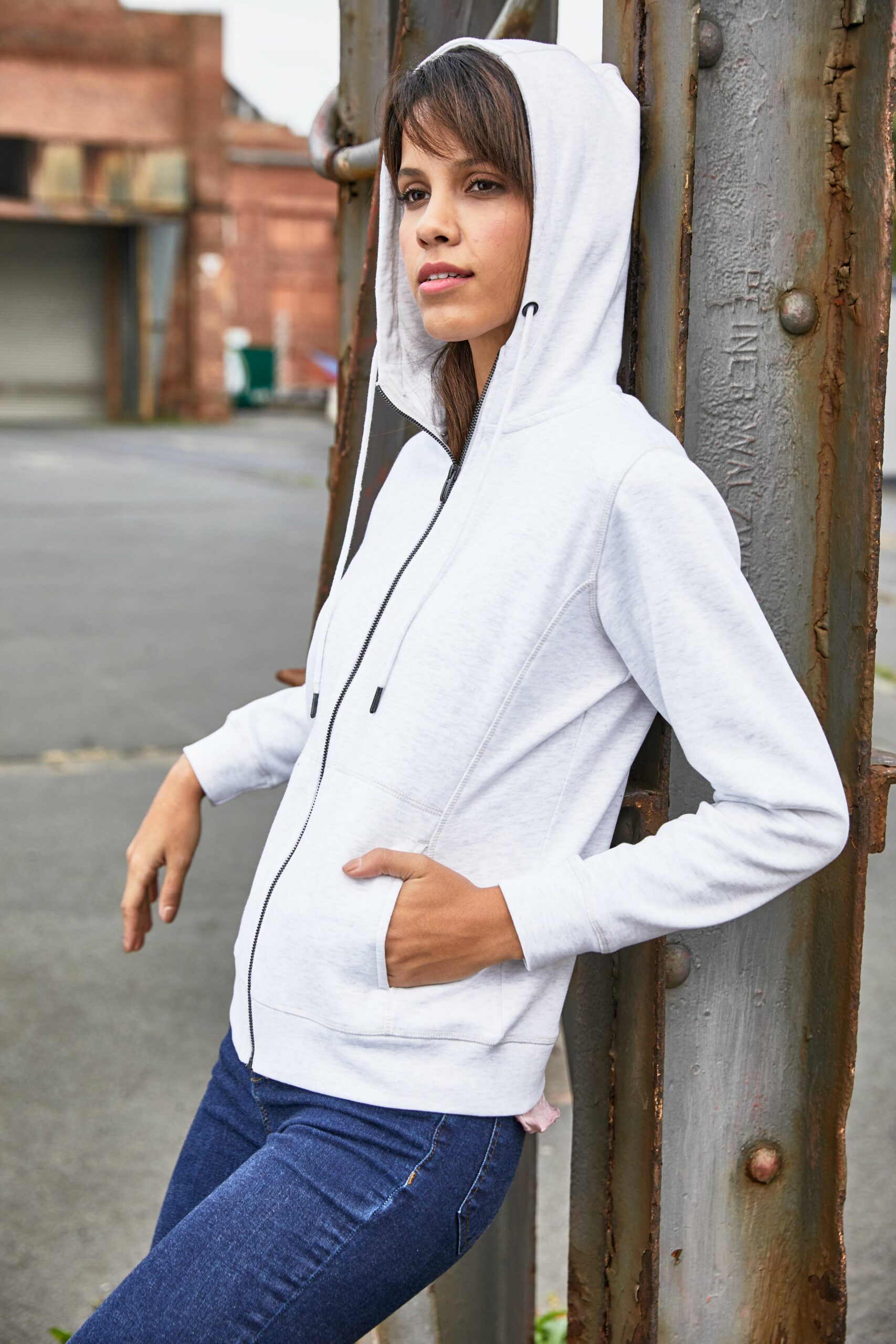 Ladies white on sale zip up hoodie