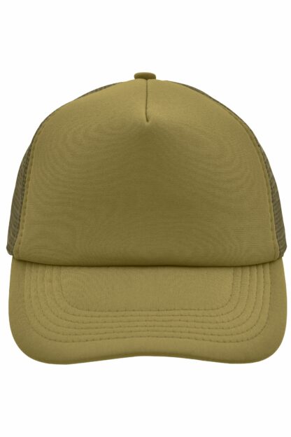 Kappe 5 Panel Polyester Mesh Cap - braun/grün/oliv (olive) MB070 – Bild 5