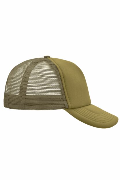 Kappe 5 Panel Polyester Mesh Cap - braun/grün/oliv (olive) MB070 – Bild 6