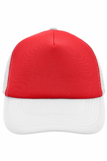 Kappe 5 Panel Polyester Mesh Cap - weiß/rot (red/white) MB070 – Bild 5