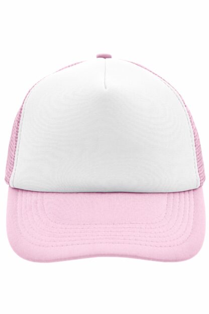 Kappe 5 Panel Polyester Mesh Cap - weiß/pink (white/baby-pink) MB070 – Bild 5
