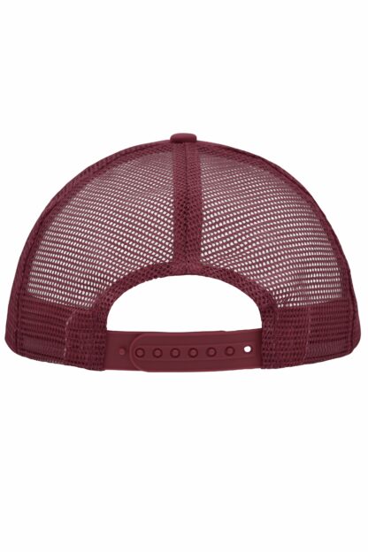 Kappe 5 Panel Polyester Mesh Cap - weiß/rot (white/burgundy) MB070 – Bild 7