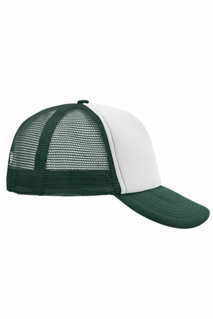Kappe 5 Panel Polyester Mesh Cap - weiß/grün (white/dark-green) MB070 – Bild 6