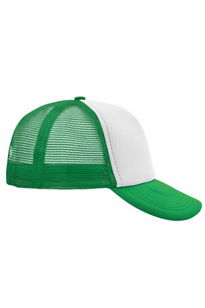 Kappe 5 Panel Polyester Mesh Cap - grün/weiß (white/fern-green) MB070 – Bild 6