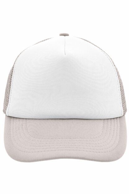 Kappe 5 Panel Polyester Mesh Cap - weiß/grau (white/light-grey) MB070 – Bild 5