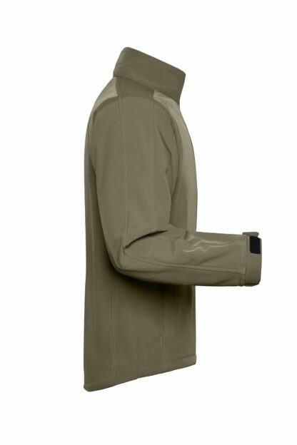 Men's Softshell Jacket - braun/grün/oliv (olive) – Bild 8