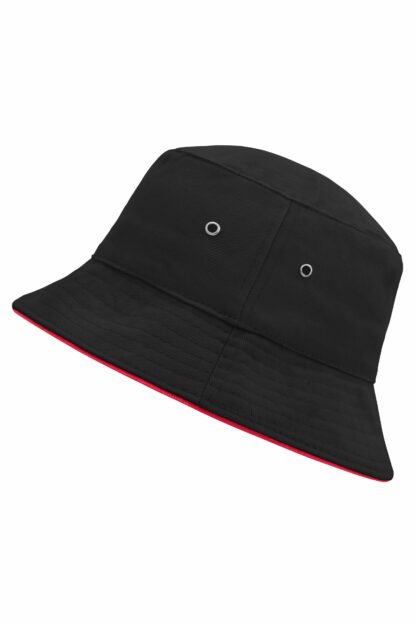 Fischerhut MB012 Fisherman Piping Hat - schwarz/rot (black/red) – Bild 3