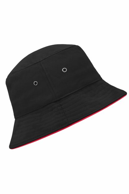 Fischerhut MB012 Fisherman Piping Hat - schwarz/rot (black/red) – Bild 4