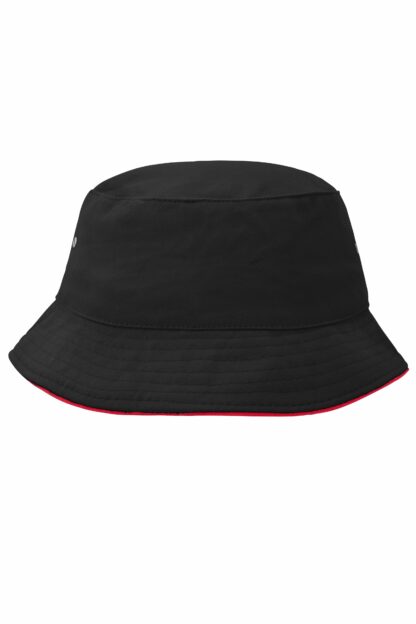 Fischerhut MB012 Fisherman Piping Hat - schwarz/rot (black/red) – Bild 5