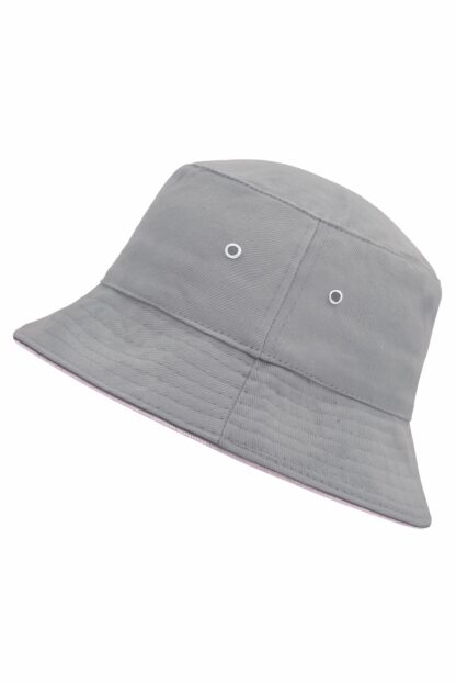 Fischerhut MB012 Fisherman Piping Hat - pink/grau (grey/light-rosa) – Bild 3