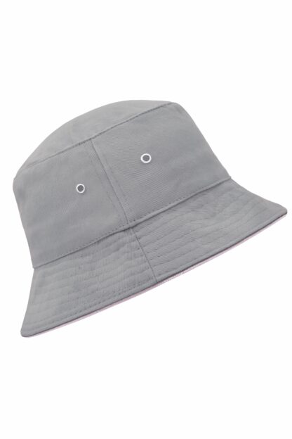 Fischerhut MB012 Fisherman Piping Hat - pink/grau (grey/light-rosa) – Bild 4