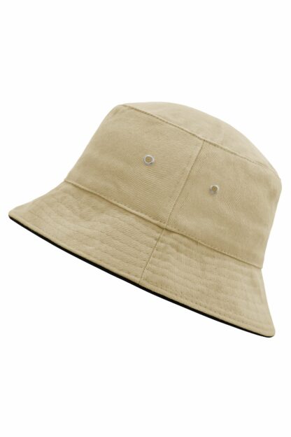 Fischerhut MB012 Fisherman Piping Hat - schwarz/braun (khaki/black) – Bild 3