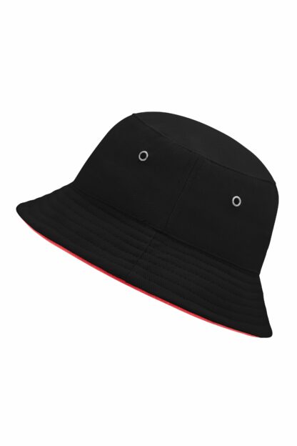 Fischerhut MB012 Fisherman Piping Hat for Kids - schwarz/rot (black/red) – Bild 3
