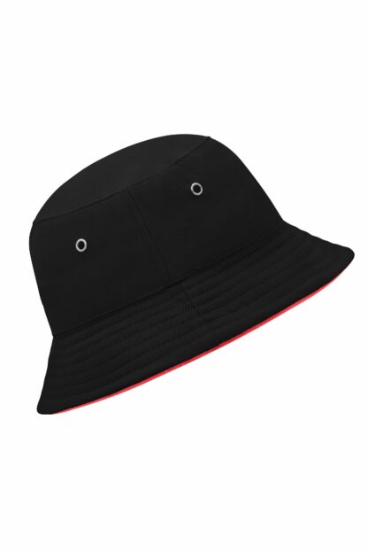 Fischerhut MB012 Fisherman Piping Hat for Kids - schwarz/rot (black/red) – Bild 4
