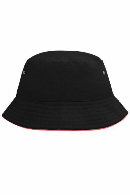 Fischerhut MB012 Fisherman Piping Hat for Kids - schwarz/rot (black/red) – Bild 5
