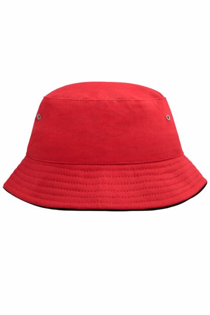 Fischerhut MB012 Fisherman Piping Hat for Kids - schwarz/rot (red/black) – Bild 5