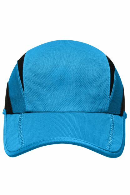 Kappe 3 Panel Sports Cap - schwarz/blau (atlantic/black) MB6580 – Bild 3