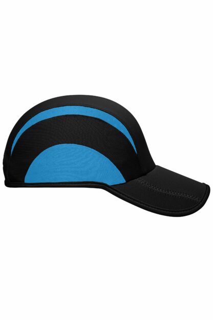 Kappe 3 Panel Sports Cap - blau/schwarz (black/atlantic) MB6580 – Bild 4