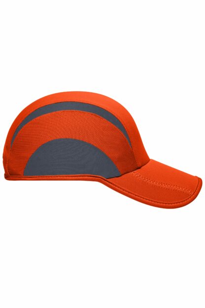 Kappe 3 Panel Sports Cap - rot/grau (grenadine/iron-grey) MB6580 – Bild 4