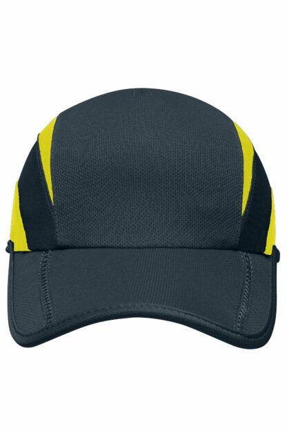 Kappe 3 Panel Sports Cap - gelb/grau (iron-grey/lemon) MB6580 – Bild 3