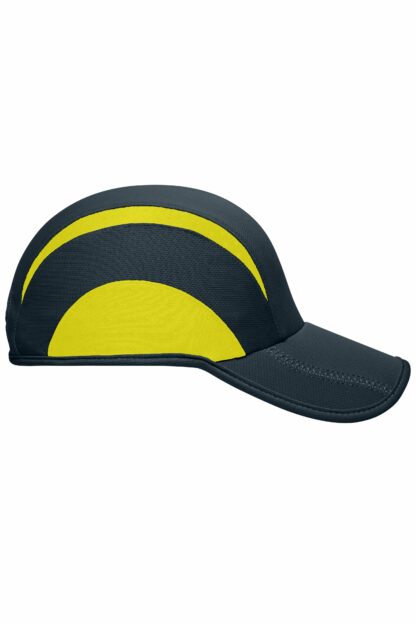Kappe 3 Panel Sports Cap - gelb/grau (iron-grey/lemon) MB6580 – Bild 4