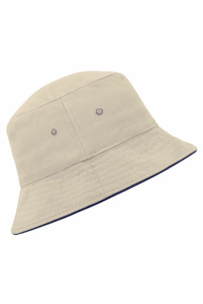 Fischerhut MB012 Fisherman Piping Hat - blau/braun (natural/navy) – Bild 4